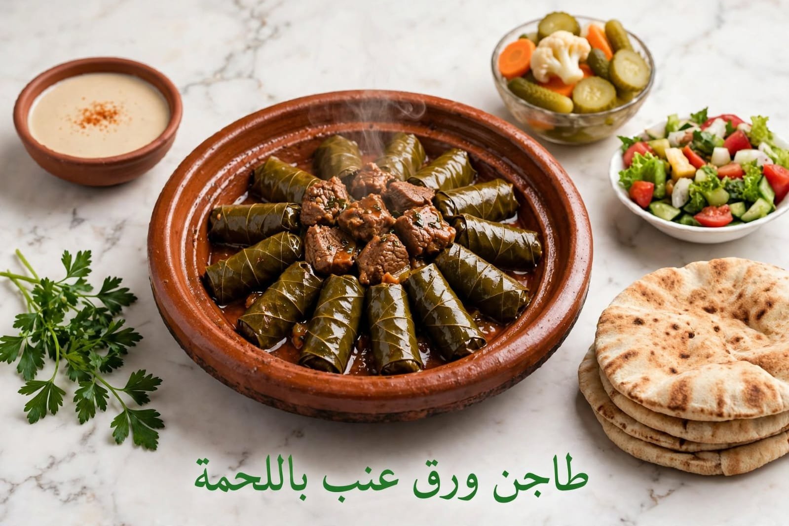 طاجن ورق عنب باللحمة